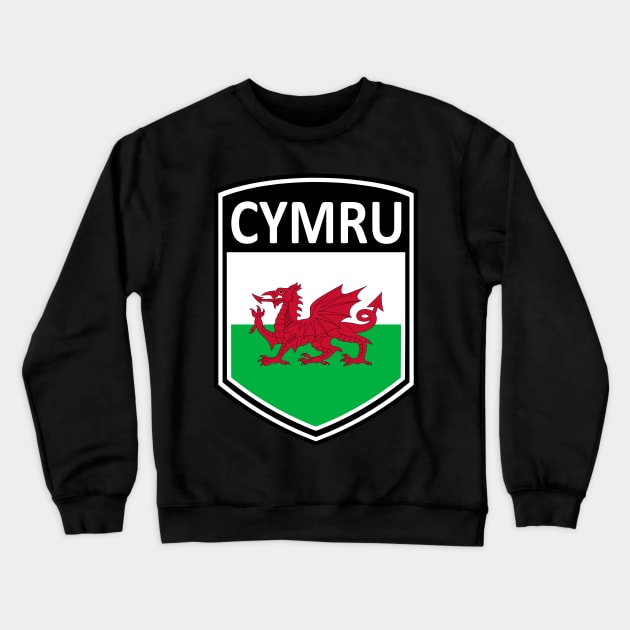 Flag Shield - Cymru Crewneck Sweatshirt by Taylor'd Designs